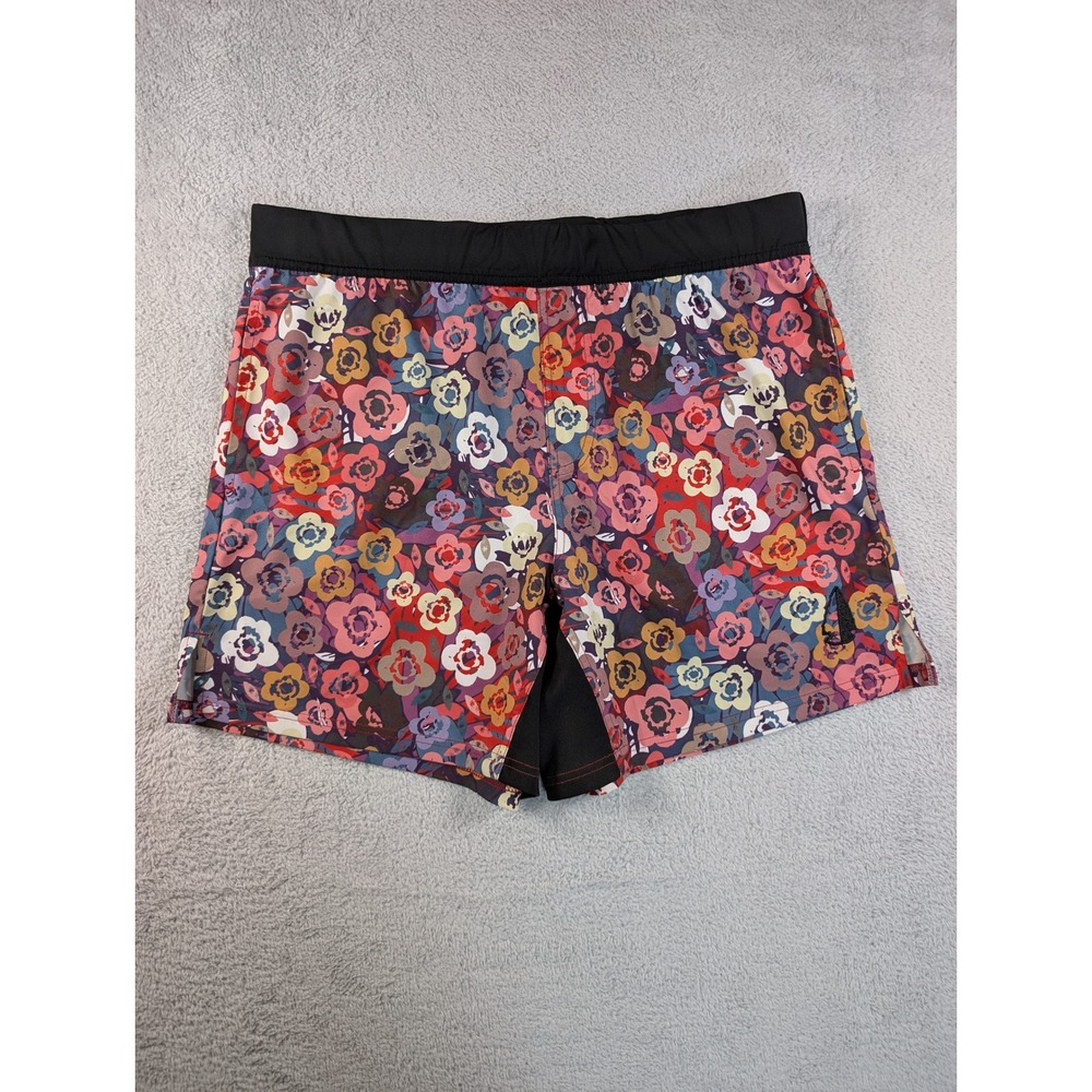 Tachuntfish Men XL Floral Athletic Training Shorts Multi Color No Drawstring